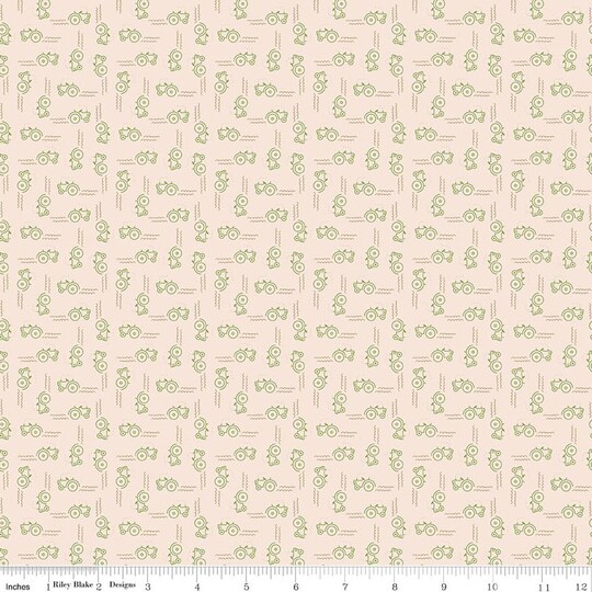 Fabric Riley Blake Lori Holt Thyme Tractors Background Farmer's Daughter by the Quarter Yard C17184-THYME